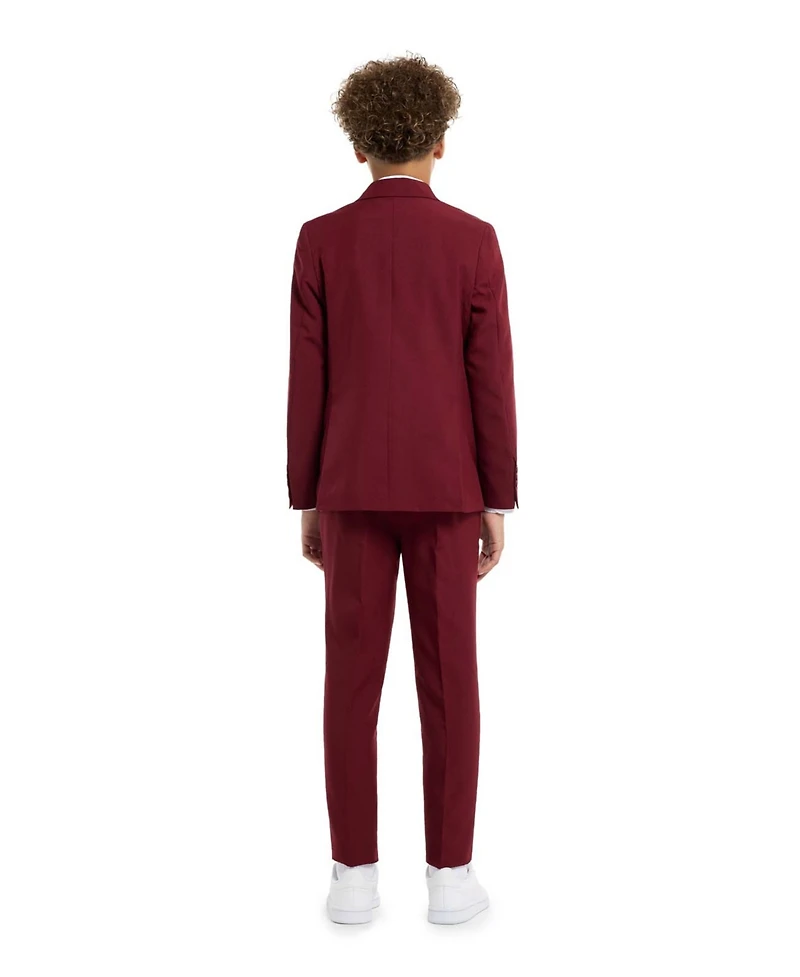 OppoSuits Big Boys Blazing Solid Color Suit, 3-Piece Set Including Blazer, Pants and Clip-On-Tie