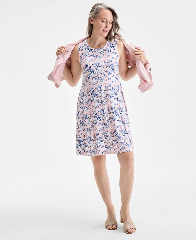 Women's Printed Sleeveless Flip-Flop Dress