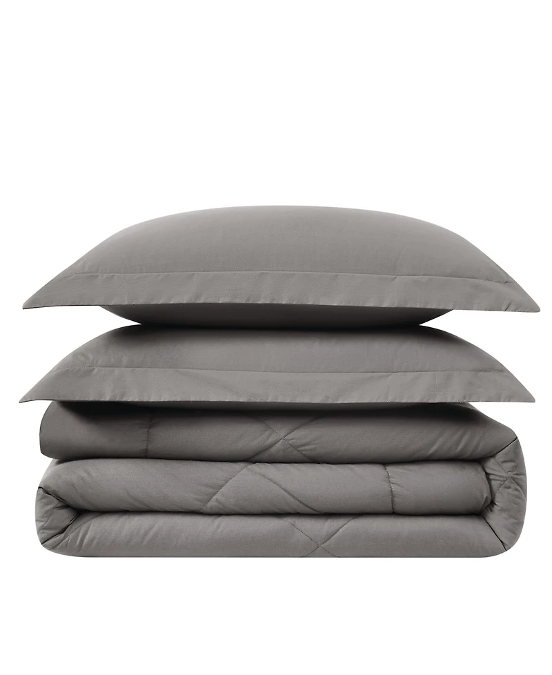Cannon Oversized Cotton Percale 3-Pc. Comforter Set