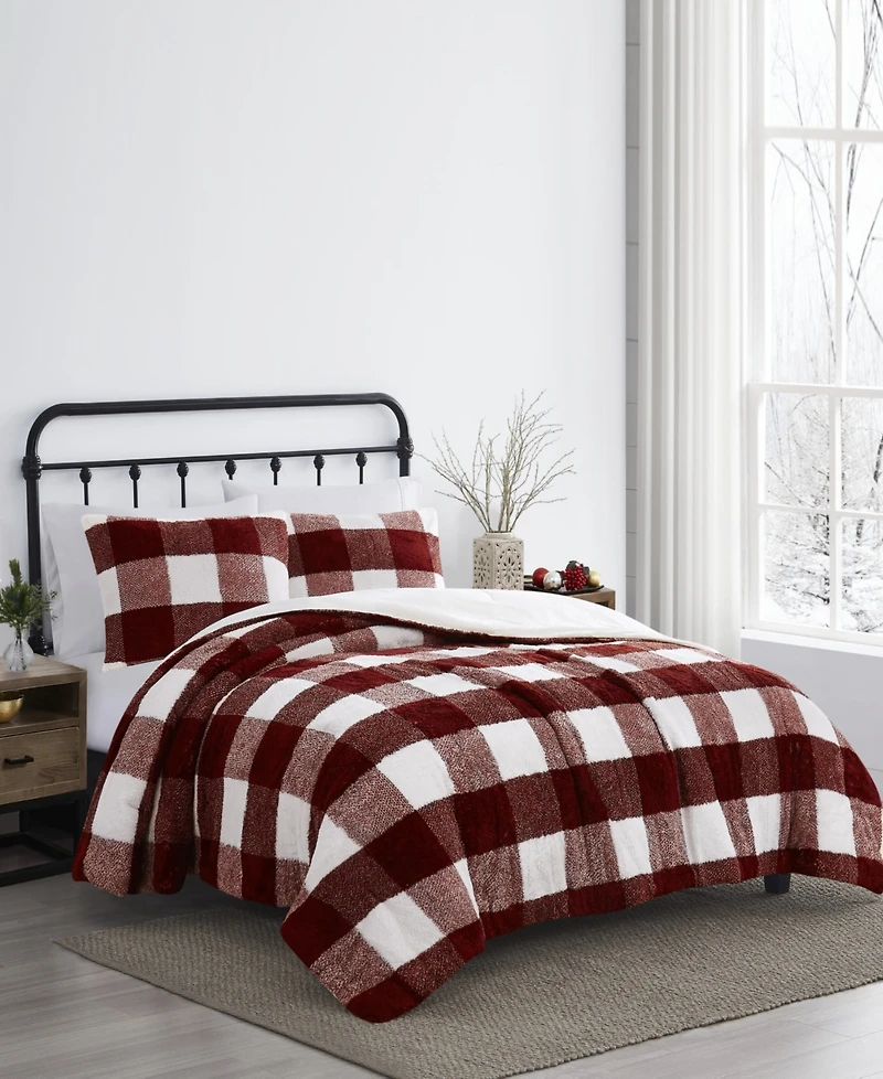 Cannon Cozy Buffalo Check 3-Pc. Comforter Set, Full/Queen