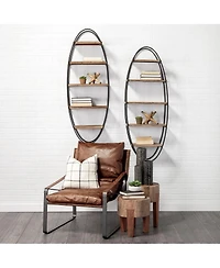 15" Dark Brown And Brown Distressed Reclaimed Wood Round End Table