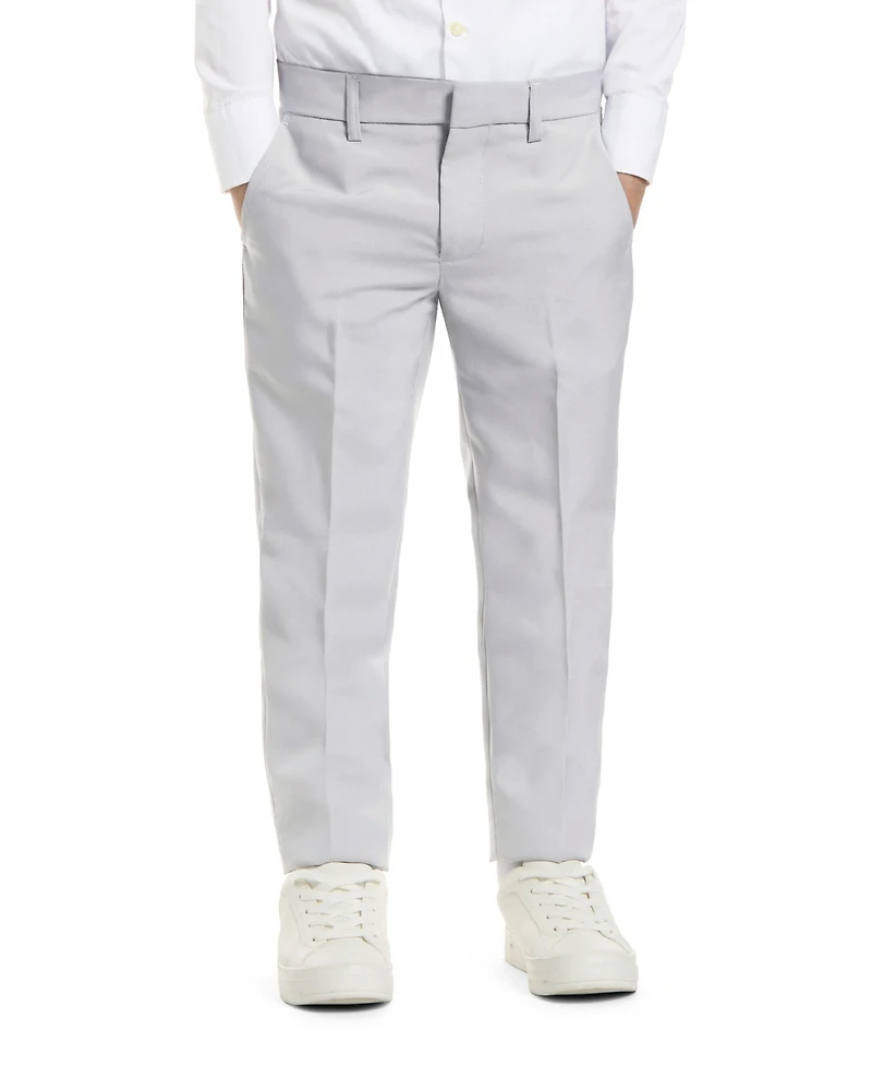 Opposuits Toddler and Little Boys Groovy Grey Slim Fit Solid Suit Including Blazer, Pants Clip-On-Tie