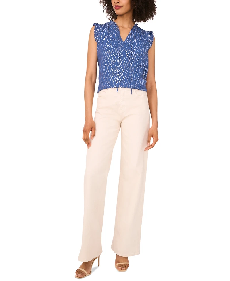 Parker Women's The Jenna Metallic-Pattern Tie-Neck Top