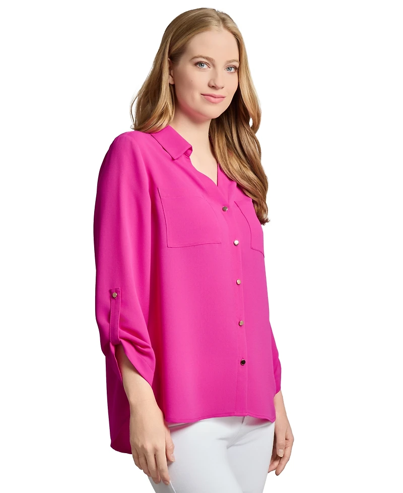 Jones New York Women's Jasper Roll-Tab Blouse