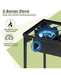 225,000-btu Portable Propane 3 Burner Gas Cooker