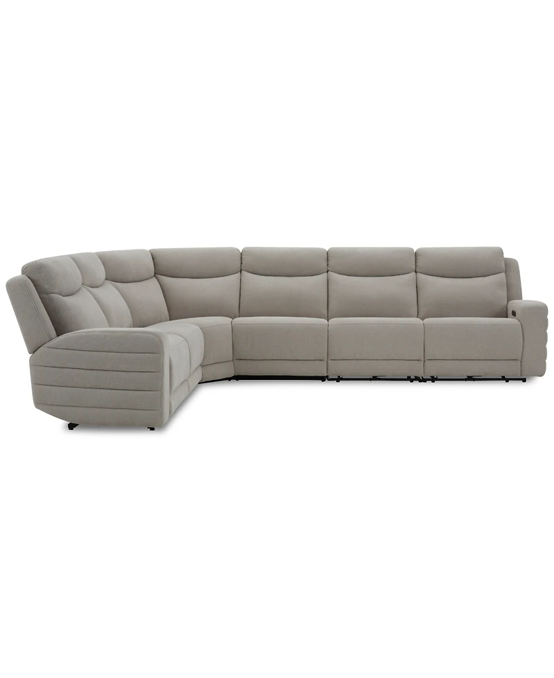 Kristyan 6-Pc. Fabric Sectional with 3 Power Motion Chairs, Exclusively at Macy's