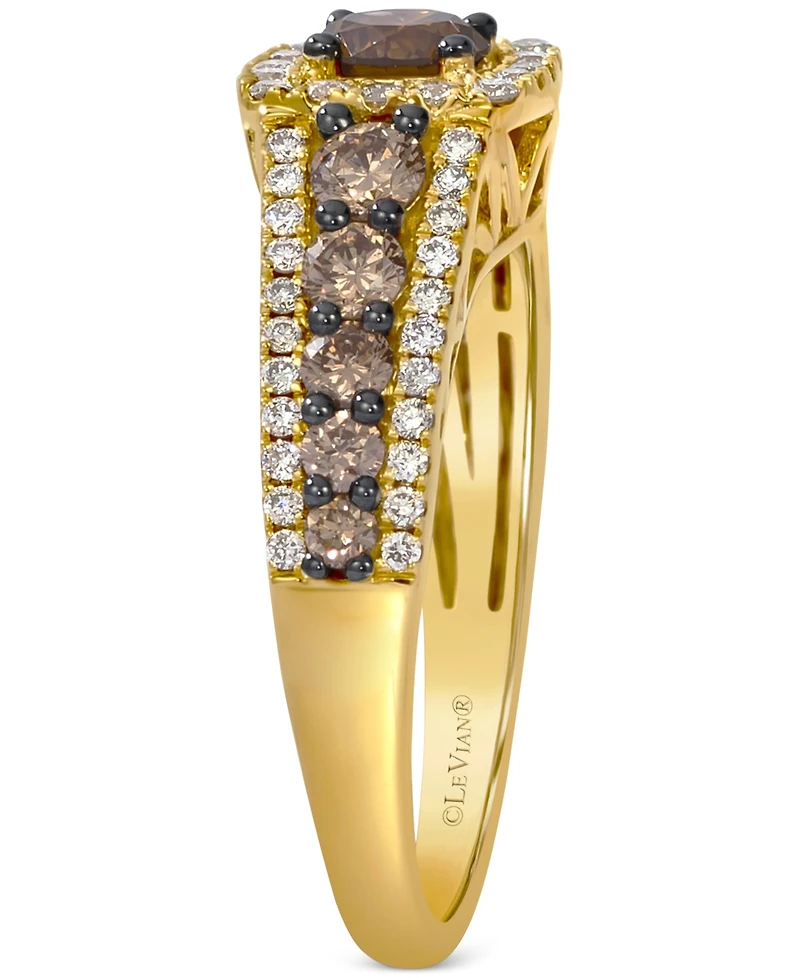 Le Vian Chocolate Diamond & Nude Diamond Halo Ring (1-1/4 ct. t.w.) in 14k Gold