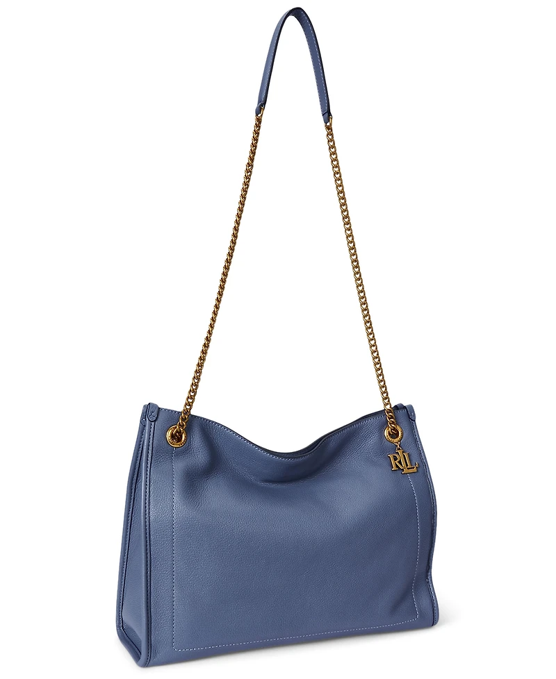 Lauren Ralph Lauren Bradley Large Pebbled Leather Tote Bag