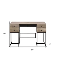 Modern Writing Desk with Four Drawers – Organized Workspace Solution