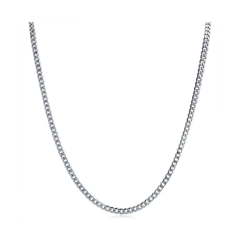 Bling Jewelry Set of 2 Solid 6MM Sterling Silver Miami Cuban Curb Chain Necklace 18 & 20 Inch