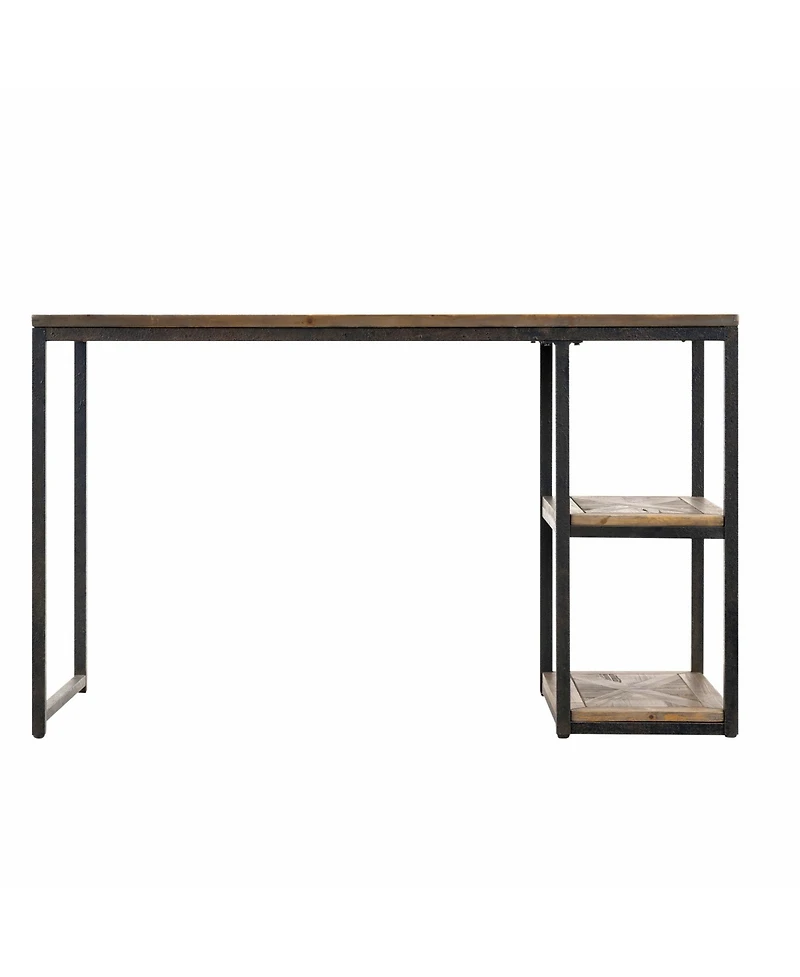 50" Brown and Black Solid Wood Writing Desk