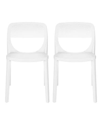 Modern Stackable Plastic Resin Patio Dining Side Chair (Set of 2)