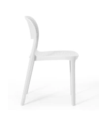 Modern Stackable Plastic Resin Patio Dining Side Chair (Set of 2)