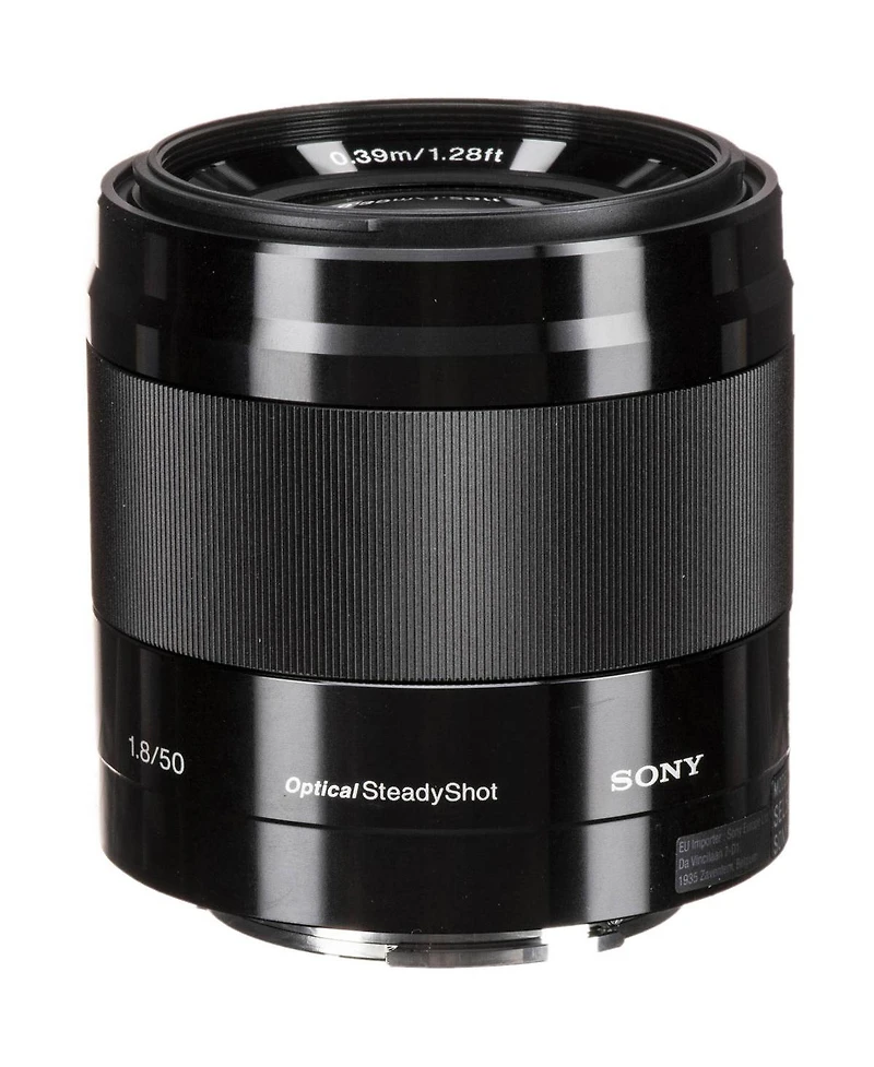 Sony E 50mm f/1.8 Oss Lens for Sony E, Black, Bundle with 49mm Filter Kit, Cleaning Kit, Pc Software Kit