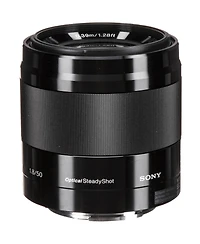 Sony E 50mm f/1.8 Oss Lens for Sony E, Black, Bundle with 49mm Filter Kit, Cleaning Kit, Pc Software Kit