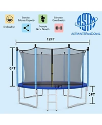 Outdoor Trampoline with Safety Closure Net