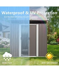 6 ft. x 5 ft. Metal Shed with Window Transparent Plate and Double Door