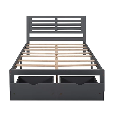 Sturdy Solid Wood Platform Bed for Modern or Classic Bedroom Decor