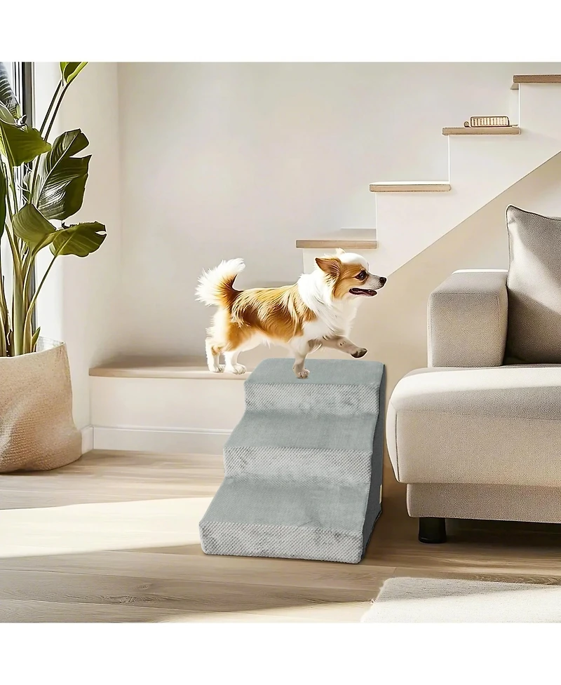 Bingopaw 3-Step Non-Slip Sponge Dog Stairs for Small Dogs