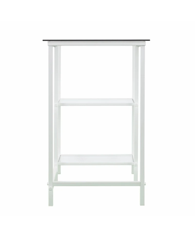 42" Clear and White Glass Writing Desk