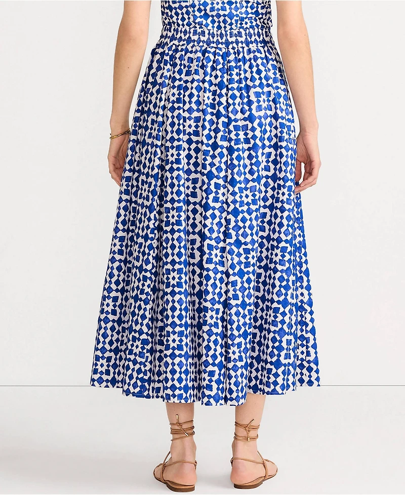 Lands' End Women's Poplin Godet Maxi Skirt - Set Bottom