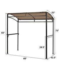 7 Feet Grill Gazebo with Serving Shelf and Storage Hooks