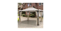 12 x 10 Feet Outdoor Double Top Patio Gazebo with Netting
