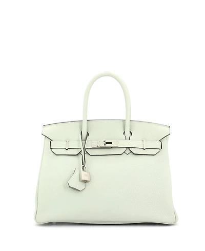Pre-Owned Hermes Birkin 30 Handbag Green Togo with Palladium Hardware