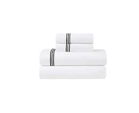 Superior Brandon Cotton Three-Line Embroidered Deep Pocket Bed Sheet Set