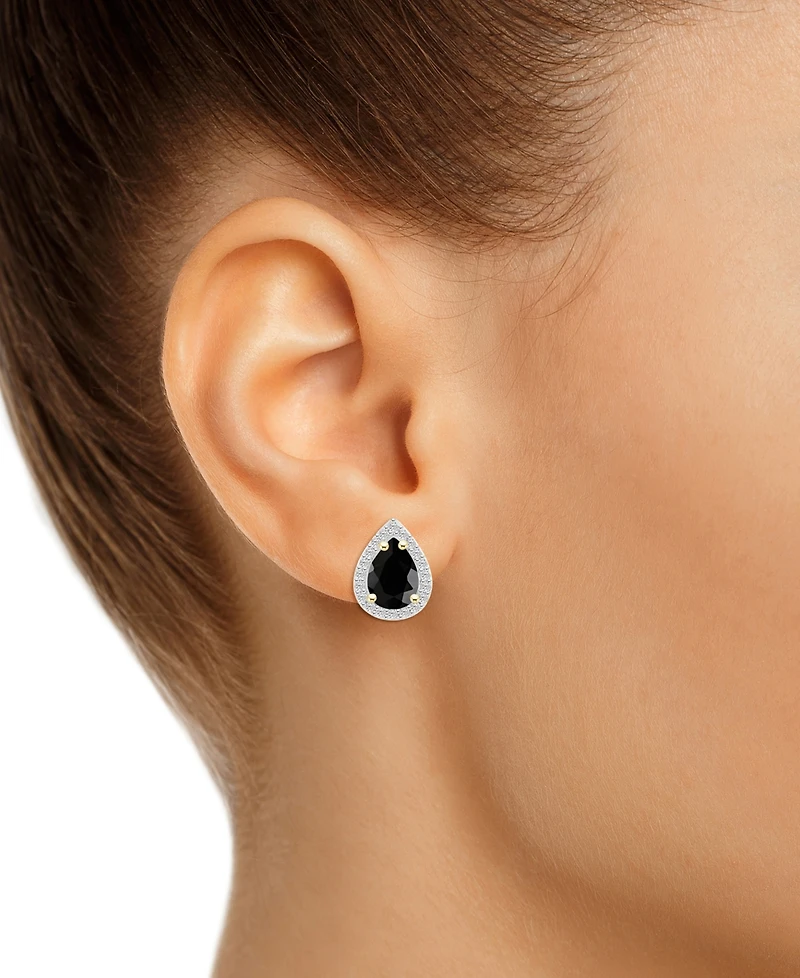 Amethyst (1-1/3 ct. t.w.) & Lab Grown White Sapphire (1/4 Stud Earrings 10k Gold (Also Additional Gemstones)