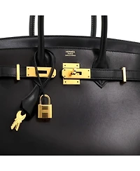 Pre-Owned Hermes Birkin 30 Handbag Black Box Calf with Gold Hardware