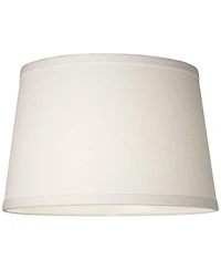 Springcrest White Linen Small Drum Lamp Shade 10" Top x 12" Bottom x 8" High (Spider) Replacement with Harp and Finial