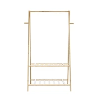 Clothes Rack with Shelves 37.8"x17.9"x59.3" Bamboo