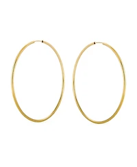 Bling Jewelry Timeless Minimalist Endless Continuous Lightweight Simple Thin 2-3mm Tube Hoop Earrings Gold Plated Polished Finish 1.75,2, 2.5 2.75 Inc