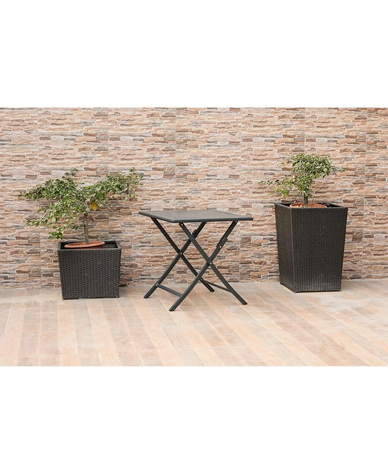 Square End Table with Polished Stainless Steel Frame