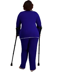 Kasper Round-Neck Long-Sleeve Button Front Cardigan, Regular & Plus