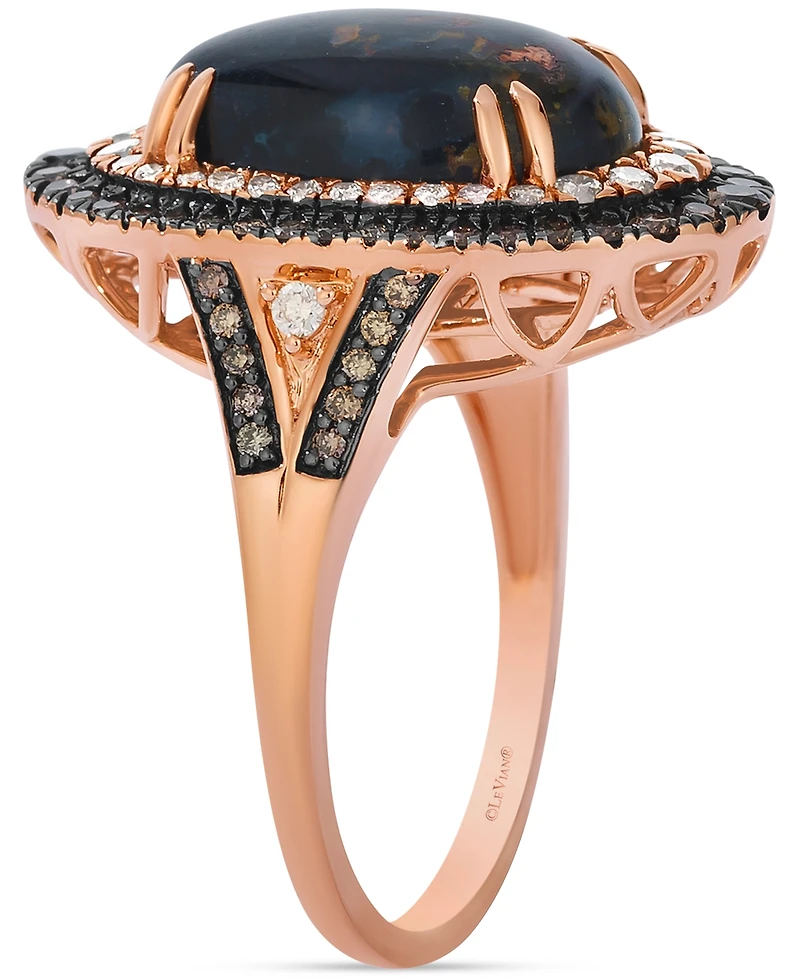Le Vian Aquadite (4 ct. t.w.) & Diamond (3/4 ct. t.w.) Double Halo Ring in 14k Rose Gold