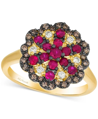 Le Vian Ruby (1/2 ct. t.w.) & Diamond (1/3 ct. t.w.) Statement Ring in 14k Yellow Gold