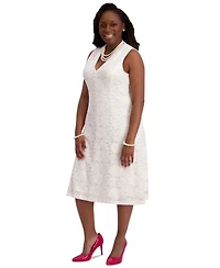 Kasper Women's Sleeveless Lace Fit & Flare Dress, Regular Plus Sizes