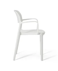 Outdoor Stackable Plastic Resin Patio Dining Armchair (Set of 2)