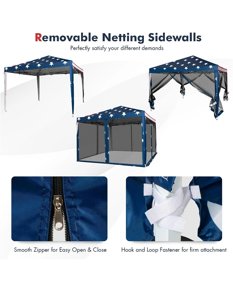 10 x 10 Feet Pop-up Canopy Tent Gazebo Canopy for Outdoor