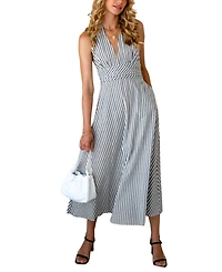 Cupshe Women's Harvest Moon Striped Maxi Beach Dress