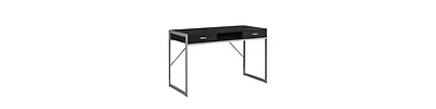 Compact Computer Desk with Dual Drawers for Study or Workspace