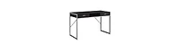 Compact Computer Desk with Dual Drawers for Study or Workspace