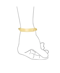 Bling Jewelry 18K Gold Plated Figaro Chain Id Bracelet with Solid Name Bar