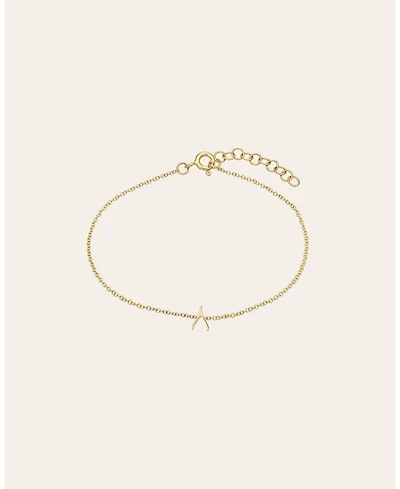 14k Gold Tiny Wishbone Bracelet