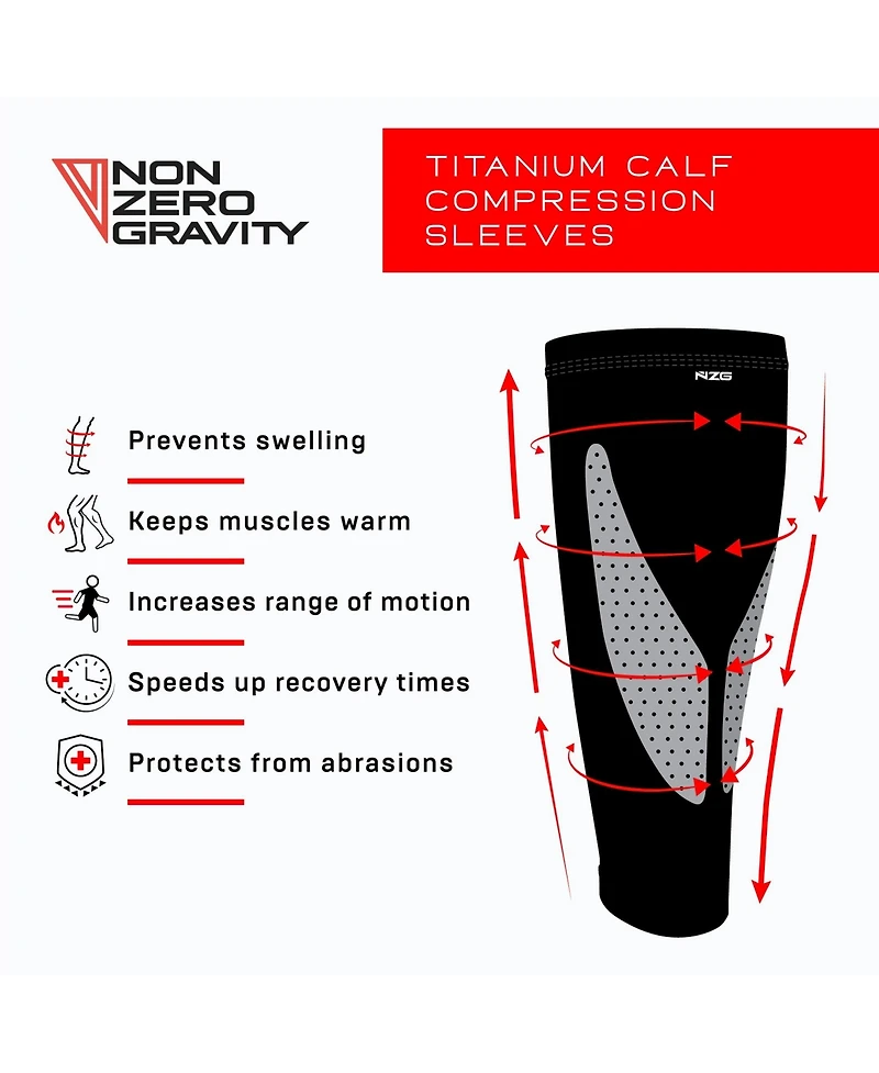 NonZero Gravity Titanium Calf Compression Sleeves (size
