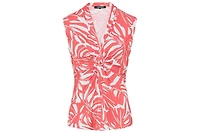 Olsen Women's Gathered Front Tropic Print Shell