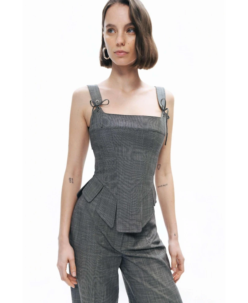 Nocturne Women's Eyelet Tie Detail Blouse