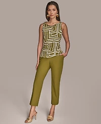 Donna Karan New York Women's Twist-Strap Printed Tank Top